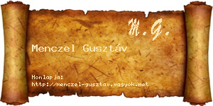 Menczel Gusztáv névjegykártya