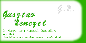 gusztav menczel business card